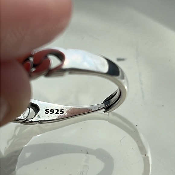 Silver Rope Ring Stamped 925 Sterling Silver NEW Saint Laurent Fashion Ring - Picture 6 of 10